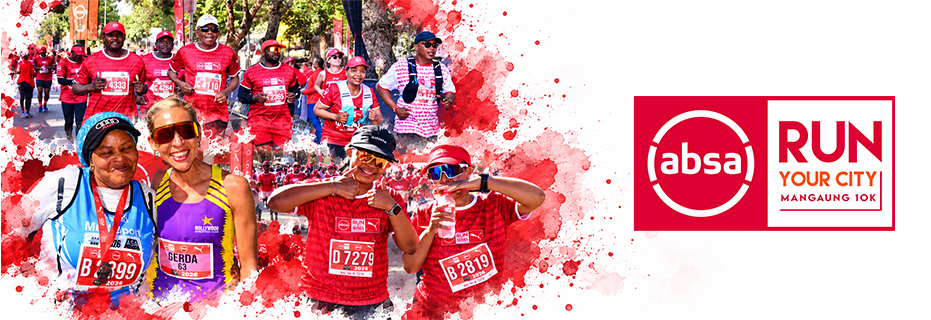 Absa RUN YOUR CITY MANGAUNG 10K 2026 banner